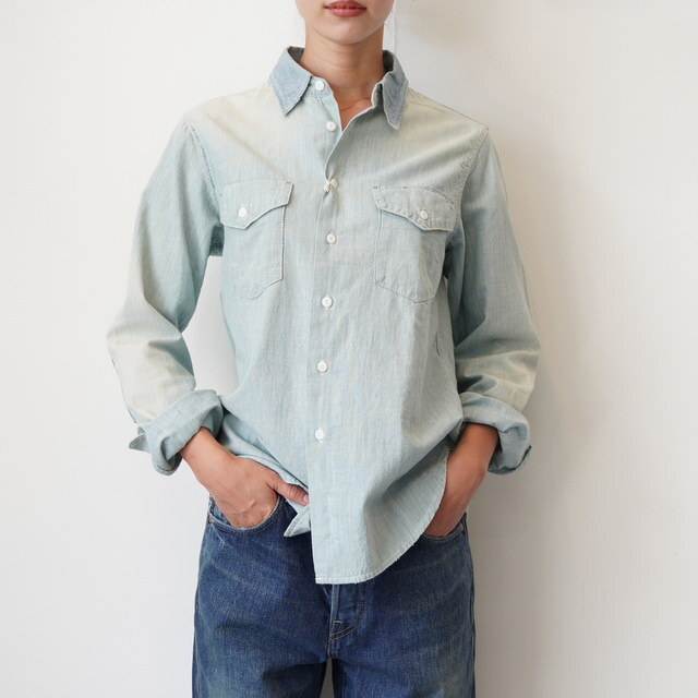 chimala(`}) CHAMBRAY SHIRT#CS19-S11A(1)