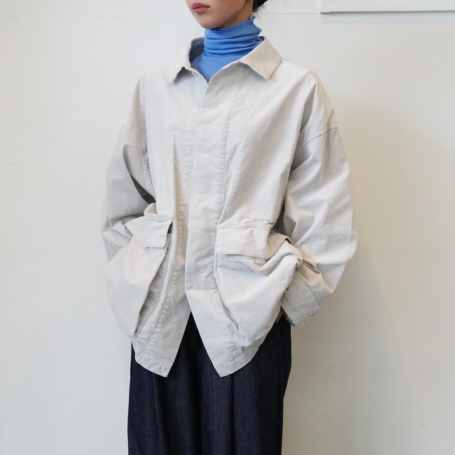 TOUJOURS(gDW[) / GARMENT DYE COTTON VISCOSE STRETCH VELVET CLOTH Coverall Jacket #AM43GJ01(1)