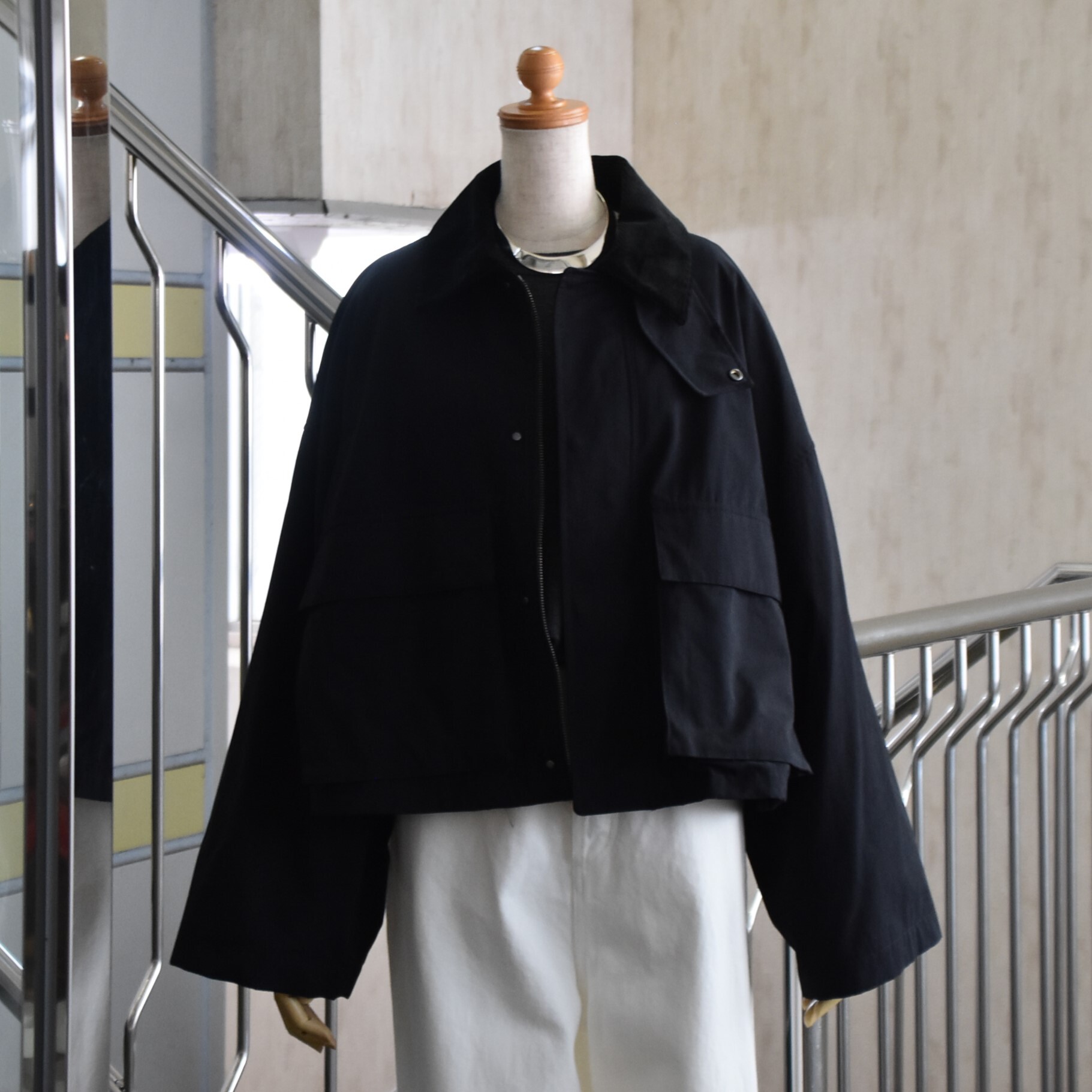 SACRA (TN) / WAXED HIGH DENSITY CLOTH SHORT JACKET #125502031-AA(1)