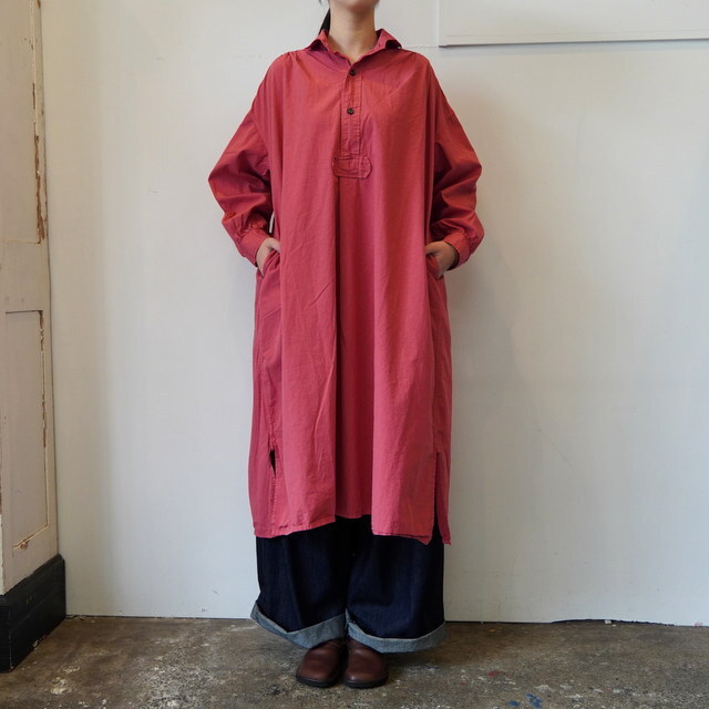 ARMEN(�A�[����) / 40s POPLIN OVER DYE WORK GATHERED SHIRT DRESS#INAM2555PD(1)