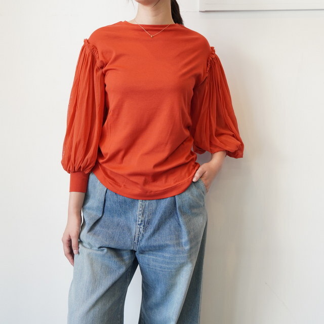 ANTIPAST(AeBpXg) / COTTON T W/MESH SLV #KNT267(1)