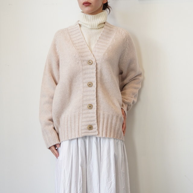 eleven 2nd (CuZJh) YAK LAMSWOOL CHUNKY V-NECK CARDIGAN #E2W-1093(1)