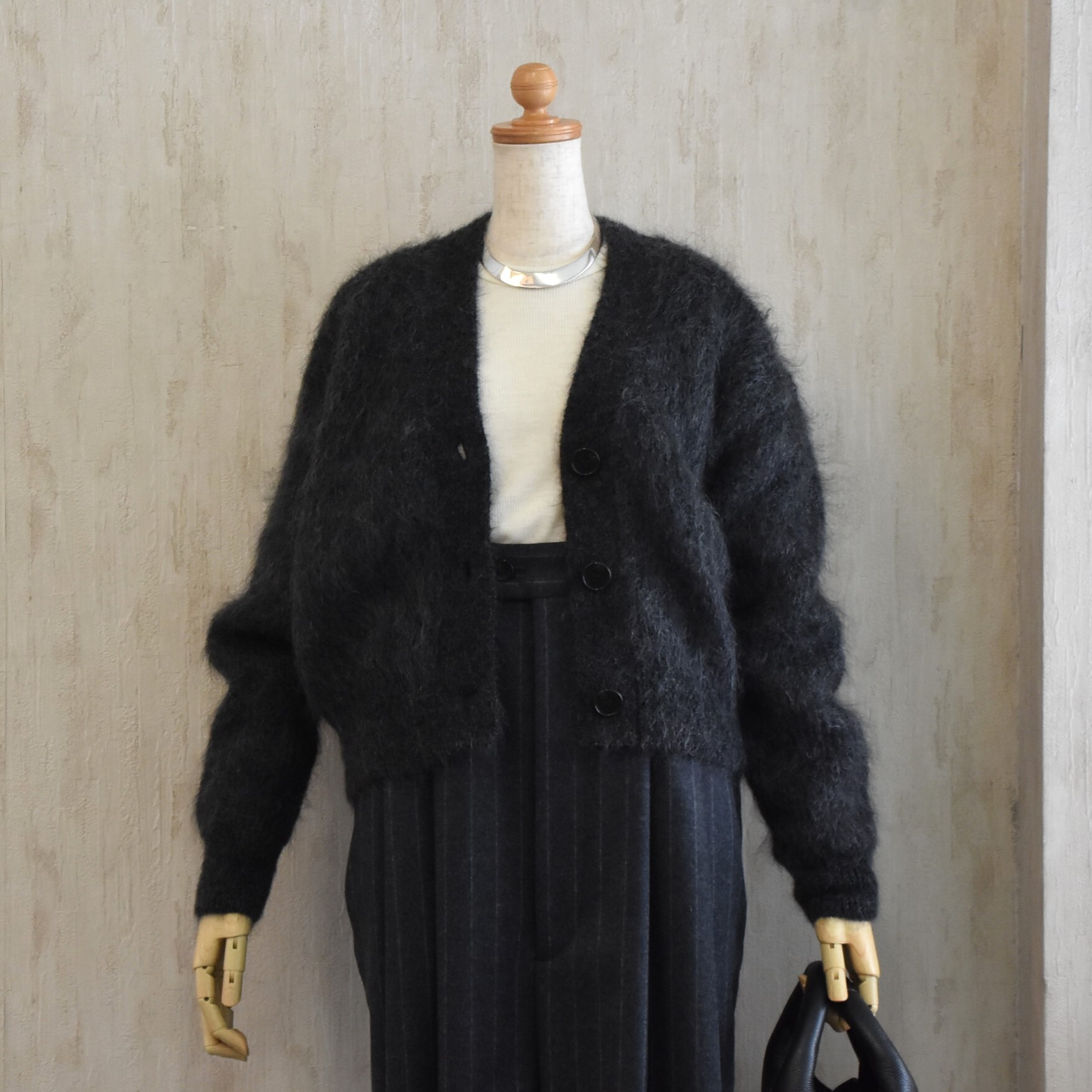 SACRA (TN) / EX.FINE MOHAIR FURROW CARDIGANy2FWJz #125634081-AA(1)