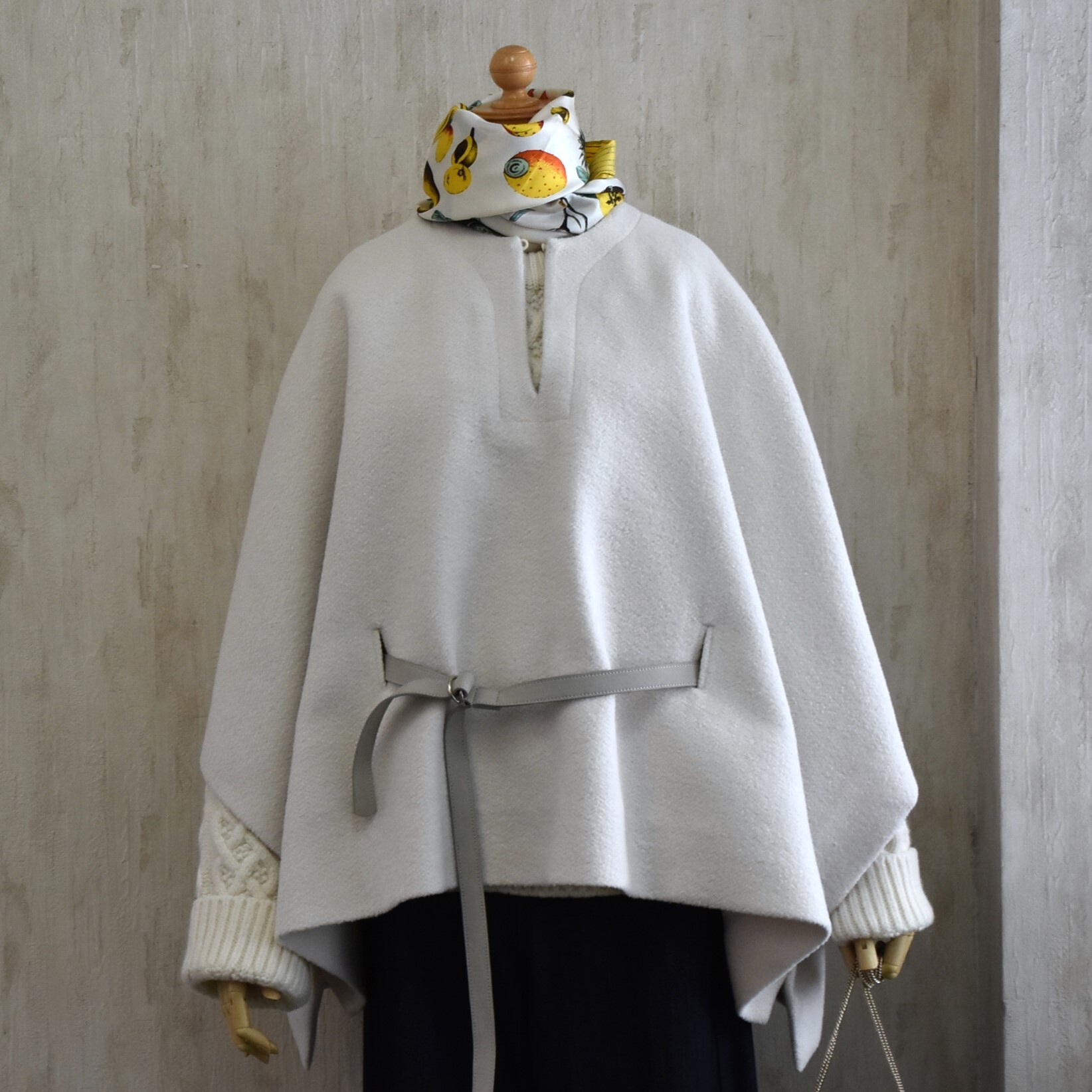 TENNE HANDCRAFTED MODERN(e nhNtebh_) / ANGOLA WOOL PONCHOy2FWJz#007-25FW-AA(1)