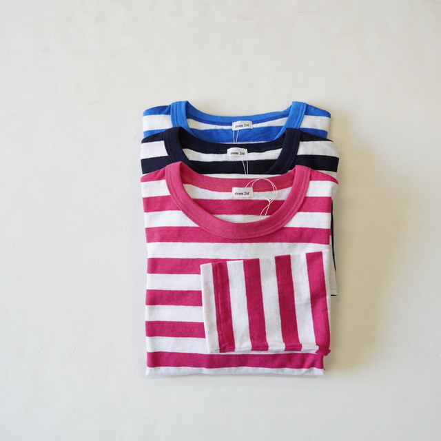 eleven 2nd (CuZJh) Cotton Border Jersey Long T-Shirt#E2C-2129(1)