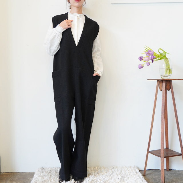 Honnete(Ilbg) /V NECK JUMPSUITE WOOL #HO-25AWP5W(1)