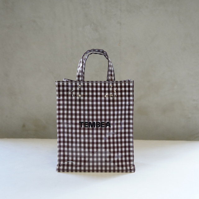 TEMBEA(exA) PAPER TOTE SMALL #TMB-2286H-GINGHAMBROWN(1)