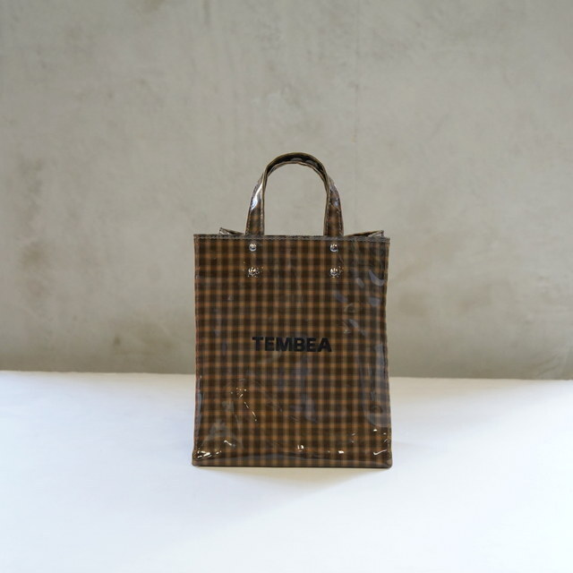 TEMBEA(exA) PAPER TOTE SMALL #TMB-2286H-CHECK KHAKI(1)