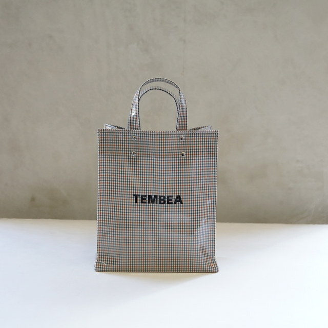 TEMBEA(exA) PAPER TOTE SMALL #TMB-2286H-CHECK BEIGE(1)