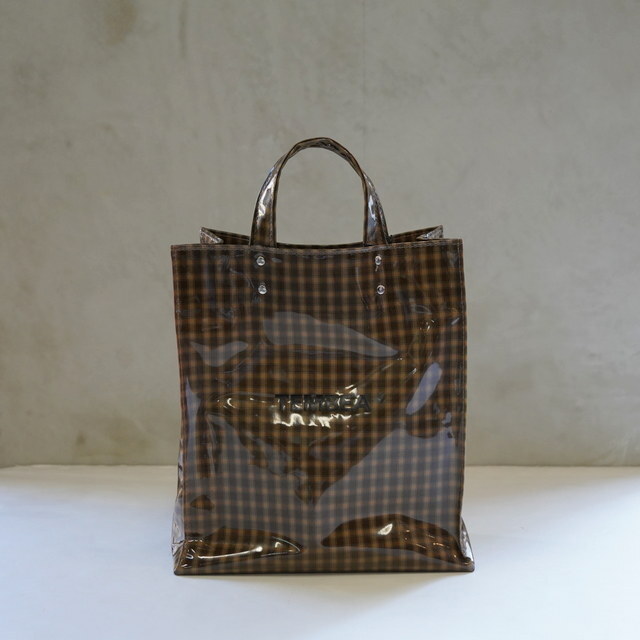 TEMBEA(exA) PAPER TOTE MEDIUM #TMB-2285H-CHECKKHAKI(1)