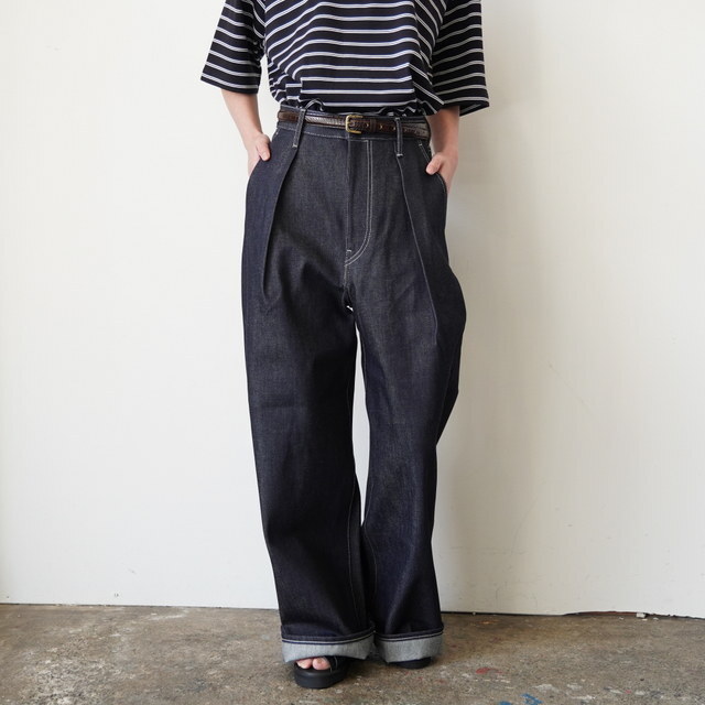 Graphpaper(�O���t�y�[�p�[)Selvage Denim Two Tuck Wide Pants-Indigo RIGID-#GL261-40062RB(1)