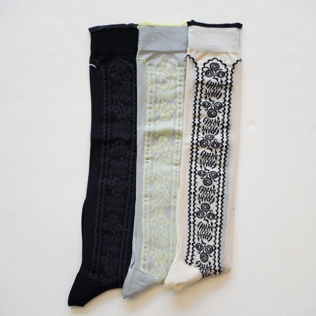 ANTIPAST (�A���e�B�p�X�g) / SHEER FLOWER HIGH SOCKS�y3�F�W�J�z #AM-817HS(1)