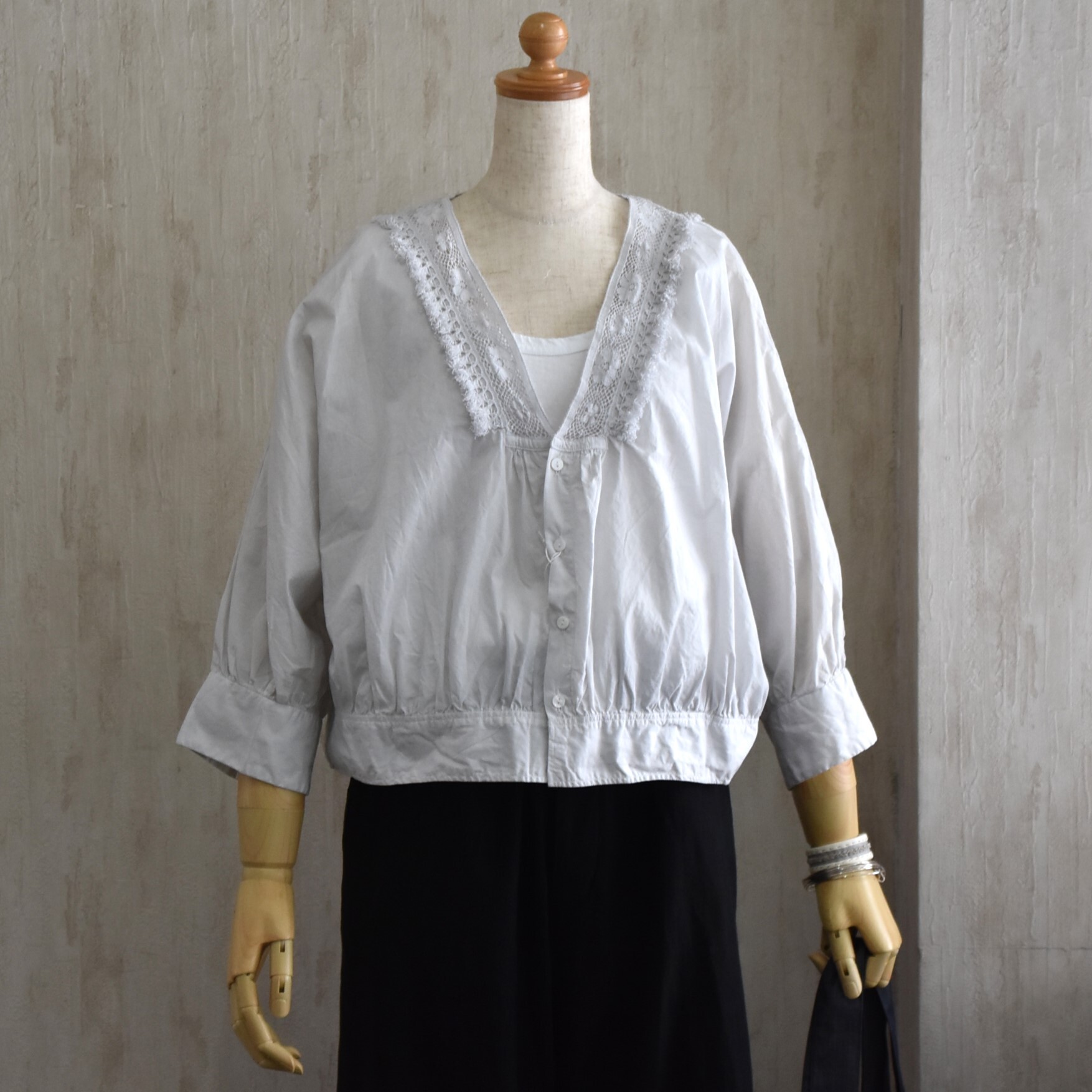 TOUJOURS(�g�D�W���[) / Natural Garment Dyed Fringe Lace Borelo Shirt #YM44VS04-AA(1)