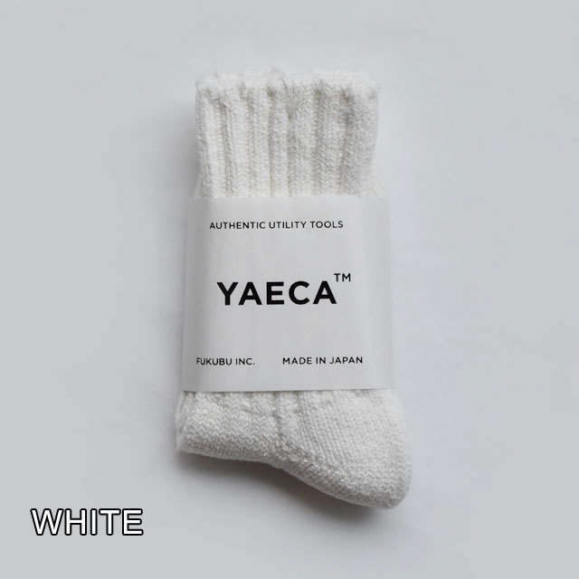 Yaeca ヤエカ Cotton Silk ソックス White Khaki D Navy Acoustics Lady S