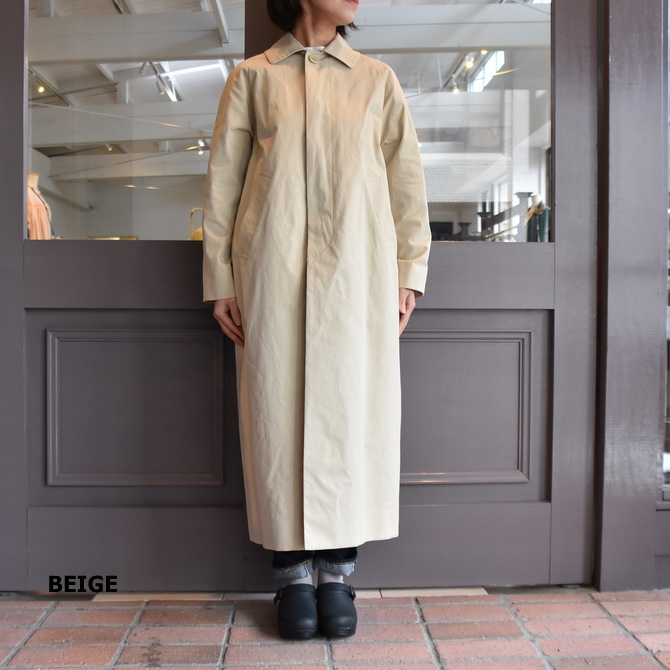 YAECA(ヤエカ) ステンカラーコートロング BEIGE #61503／acoustics Lady's