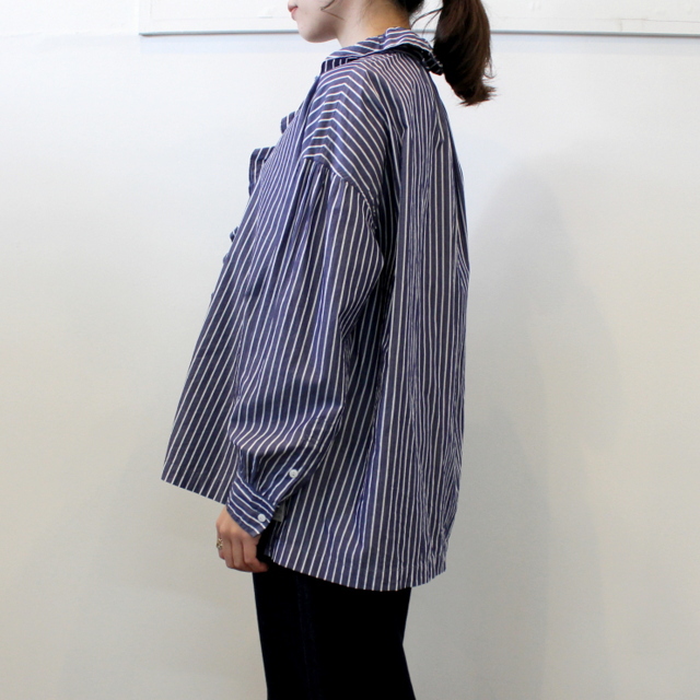 TOUJOURS(トゥジュー)【21AW】Ruffle Shirt (stripe)_ MM35BS01【K】(2)