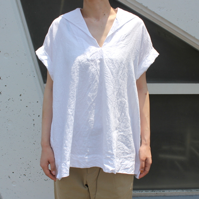 【22ss】TOUJOURS(トゥジュー)  リネン半袖セーラーシャツ#MM36SS02(2)