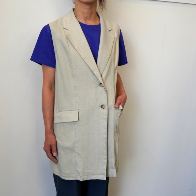 40% off sale】TICCA (ティッカ) リネンパナマロングVEST #TBCS-152