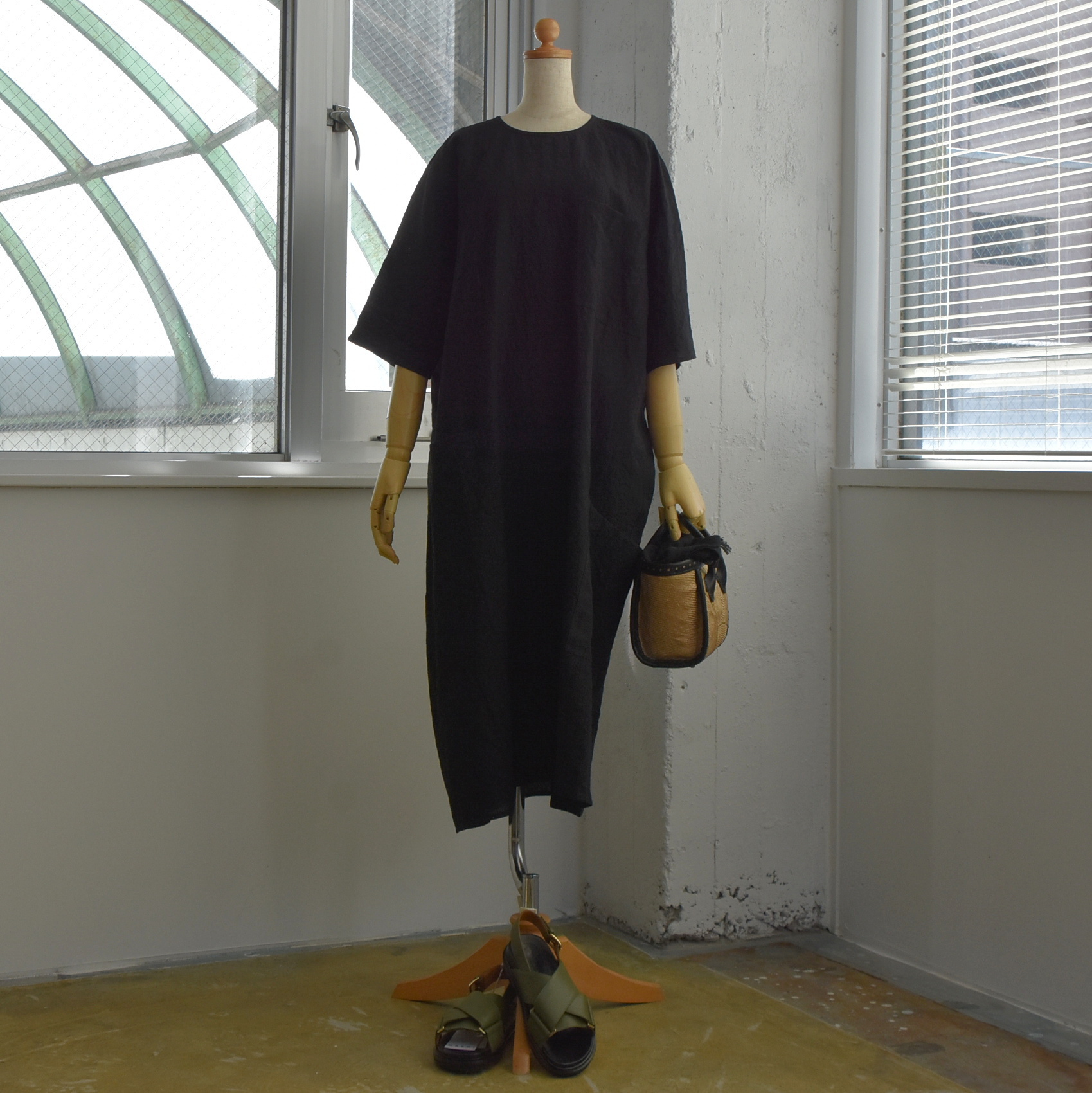 【40% off sale】SOFIE D'HOORE(ソフィードール) / DENVER Short slv c-neck dress W patched pockets【3色展開】 #DENVER-AA(2)