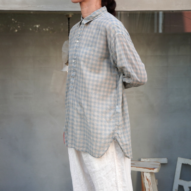 【30%OFF】ARMEN(アーメン) COTTON VOILE GINGHAM CHECK UTILITY PULLOVER SHIRT#INAM1701CD(2)