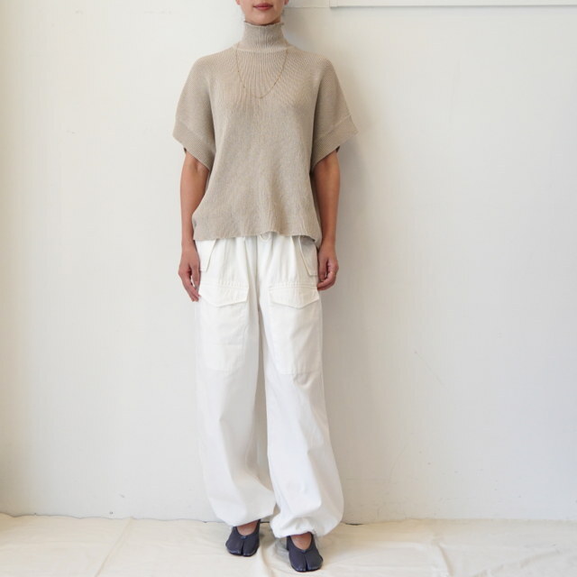 Graphpaper(Oty[p[)Linen Solotex S/S Mock Neck Knit#GL251-80060(2)