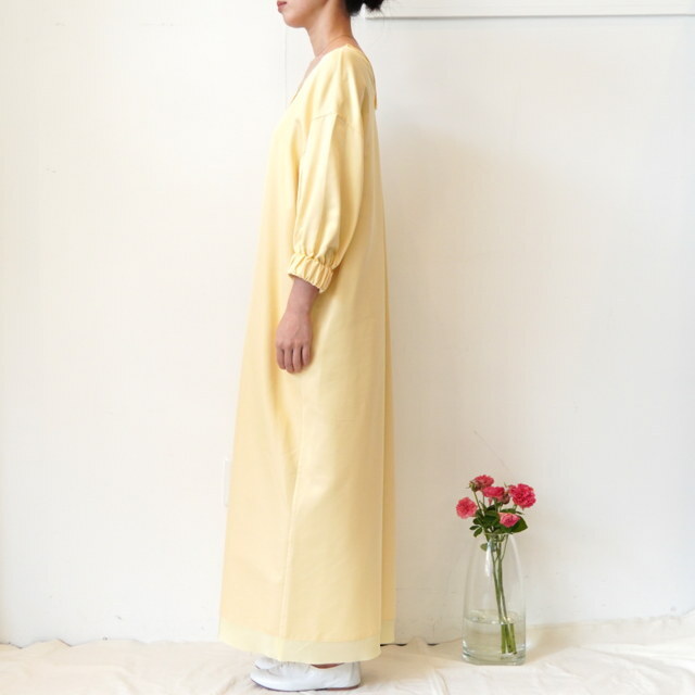 humoresque([XN) puff sleeve V neck dress #NA2101(2)
