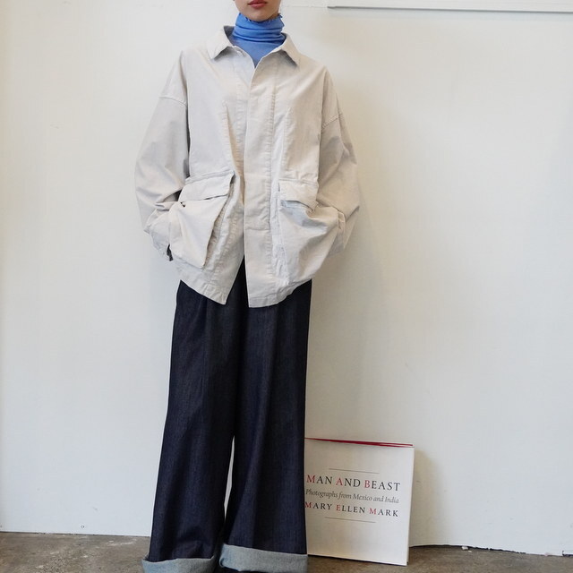 TOUJOURS(gDW[) / GARMENT DYE COTTON VISCOSE STRETCH VELVET CLOTH Coverall Jacket #AM43GJ01(2)