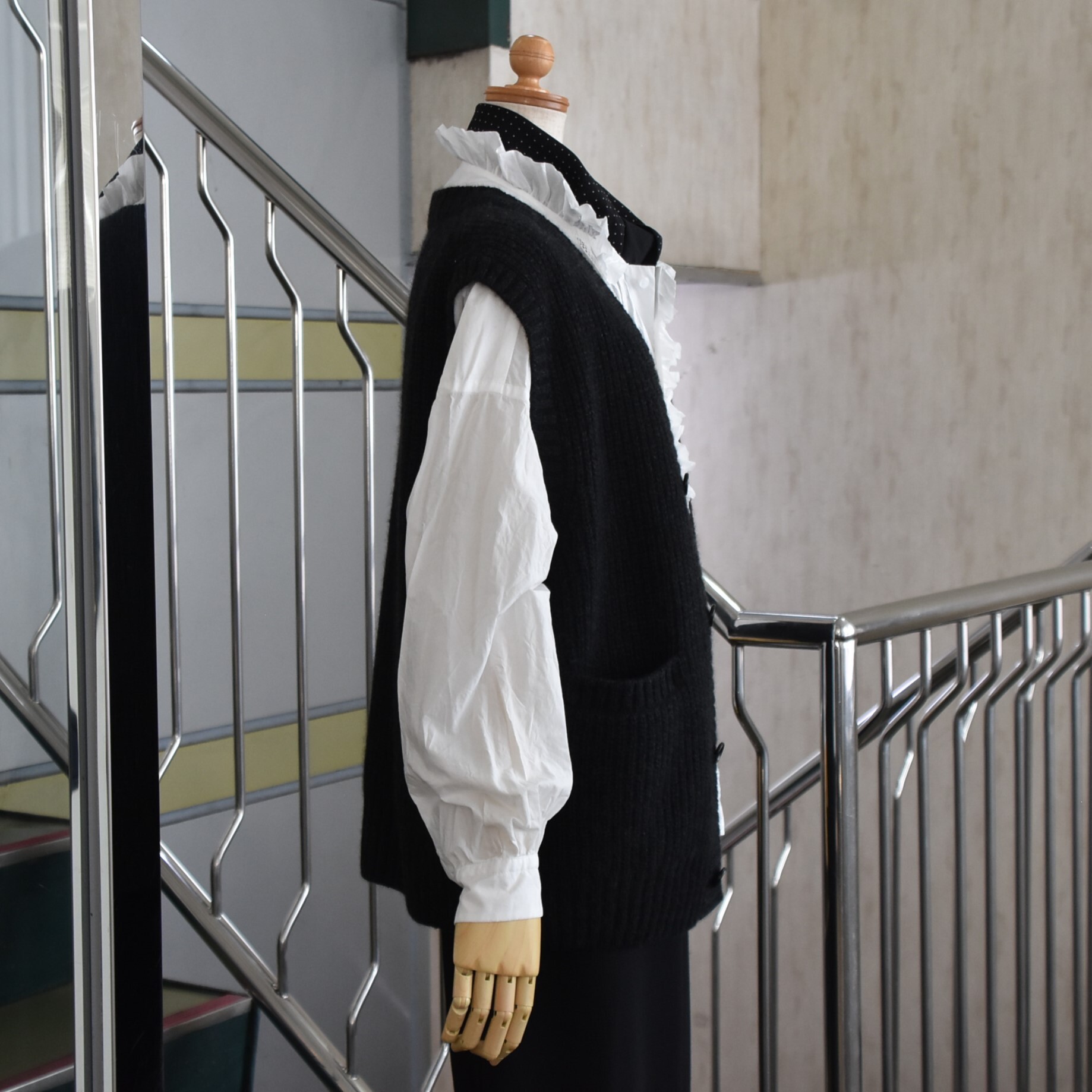 TOUJOURS(gDW[) / Rib Stitch Cardigan Vest #VM43XK02-AA(2)