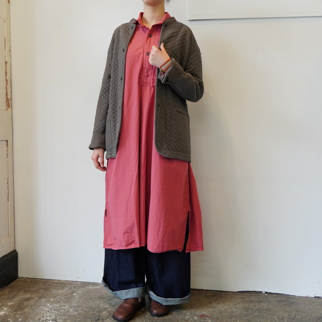 ARMEN(�A�[����) / 40s POPLIN OVER DYE WORK GATHERED SHIRT DRESS#INAM2555PD(2)