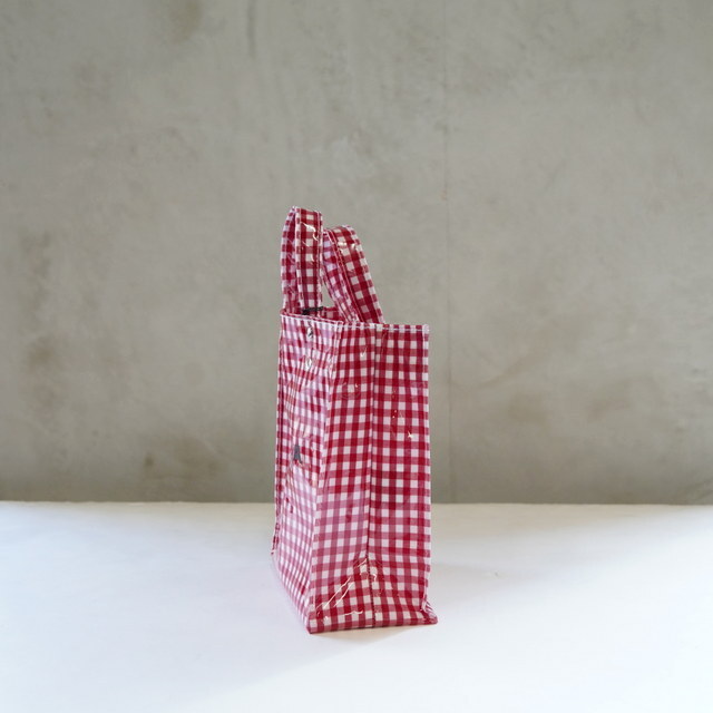 TEMBEA(exA) PAPER TOTE SMALL #TMB-2286H-GINGHAMRED(2)