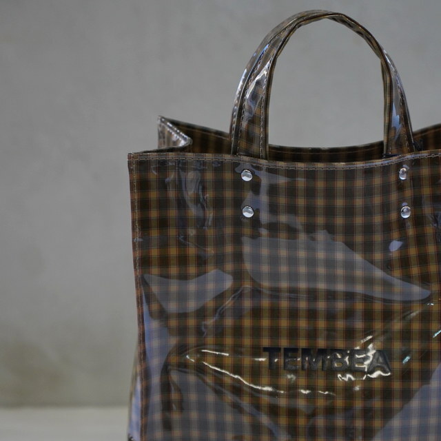 TEMBEA(exA) PAPER TOTE MEDIUM #TMB-2285H-CHECKKHAKI(2)