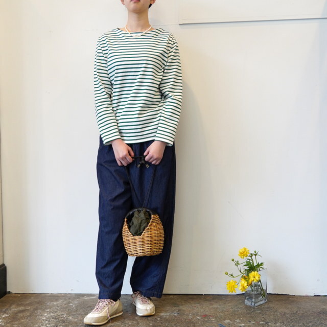 maison de soil(���]���h�\�C��)  LIGHT WEIGHT DENIM EASY CROPPED PANTS #IMDSH2641D(2)