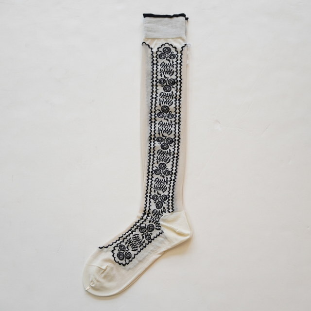 ANTIPAST (�A���e�B�p�X�g) / SHEER FLOWER HIGH SOCKS�y3�F�W�J�z #AM-817HS(2)