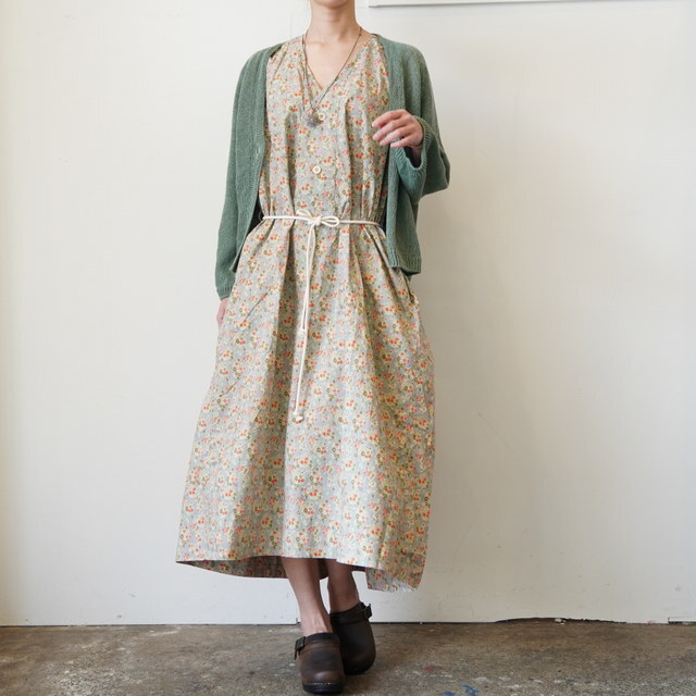 SONO(�\�m) DANTE DRESS Dusty Blue Floral #8043 26SS(2)