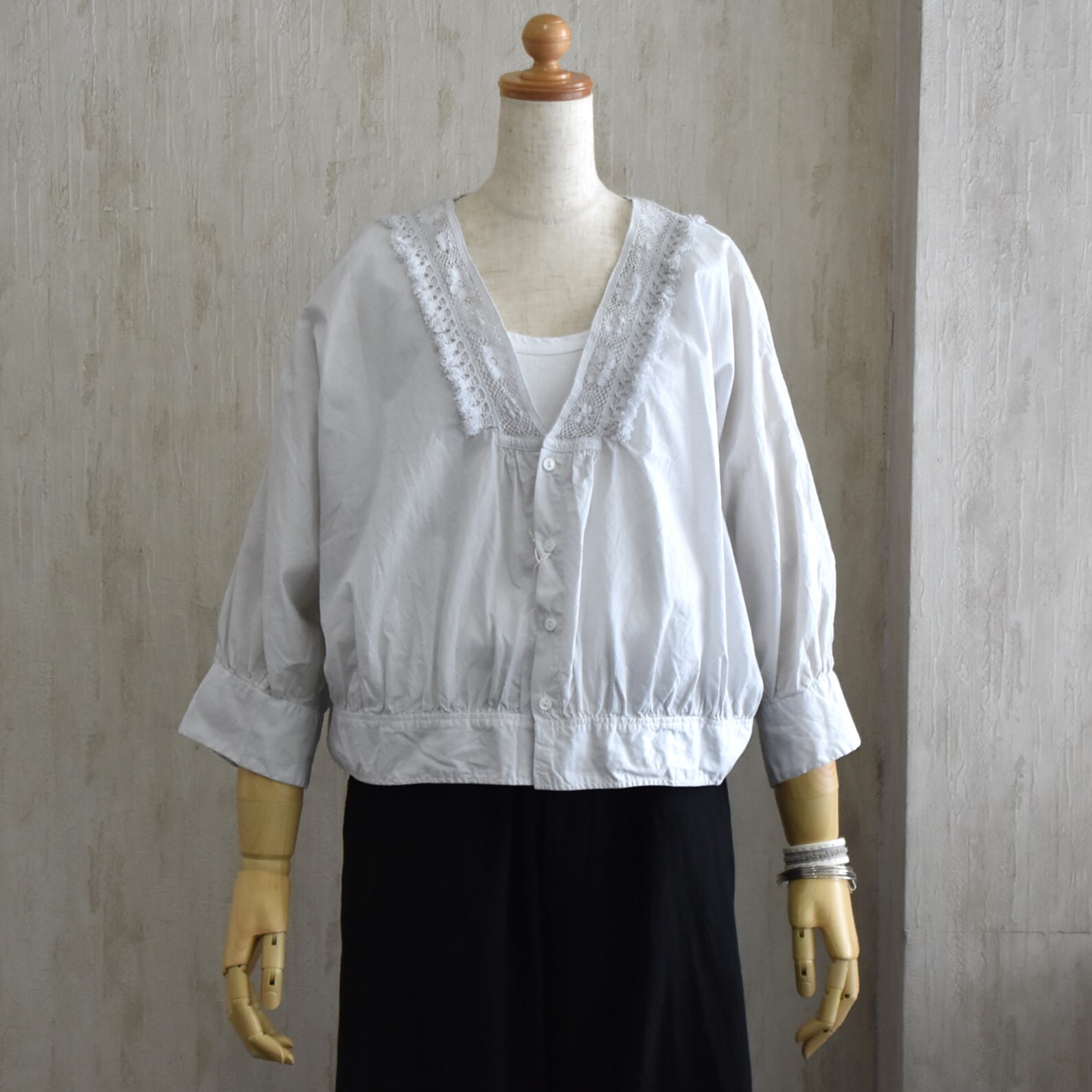 TOUJOURS(�g�D�W���[) / Natural Garment Dyed Fringe Lace Borelo Shirt #YM44VS04-AA(2)