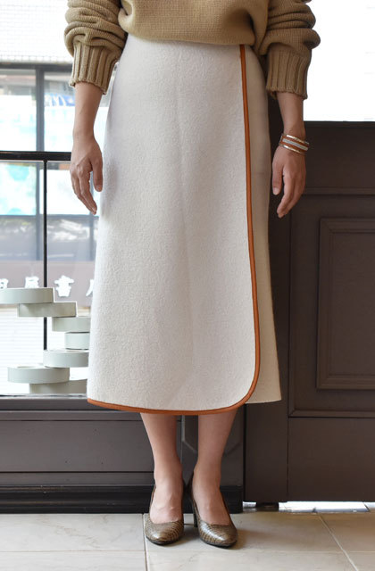 40% off sale】CristaSeya(クリスタセヤ) Felted wool skirt with