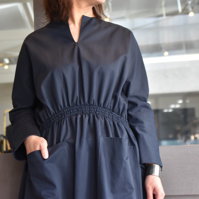 TENNE HANDCRAFTED MODERN コクーンシルエット バンドカラーシャツ