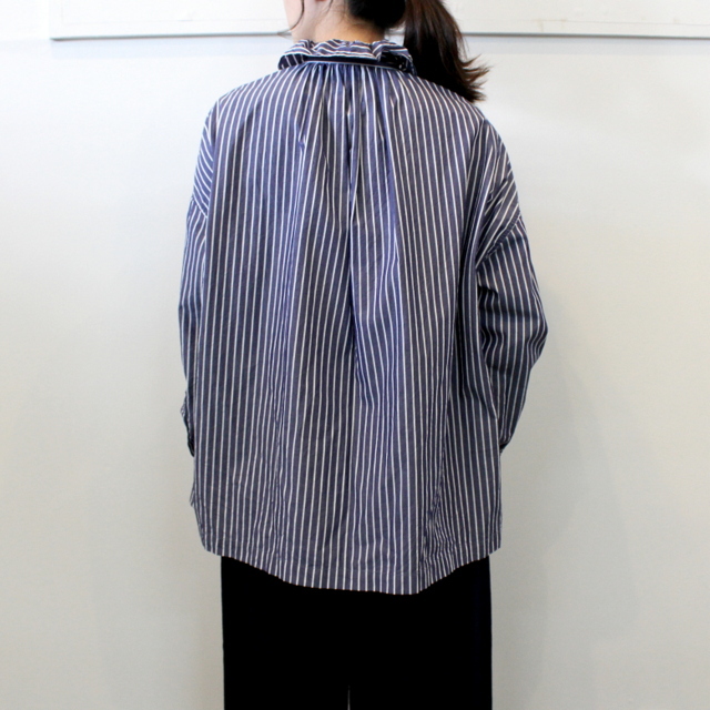TOUJOURS(トゥジュー)【21AW】Ruffle Shirt (stripe)_ MM35BS01【K】(3)