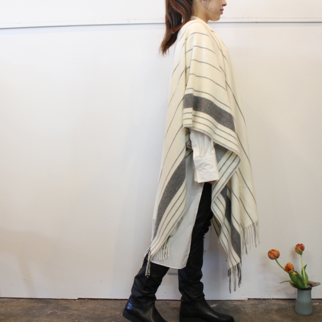 YLÉVE(イレーヴ) THE INOUE BROTHERS DOUBLE FACE BRUSHED PONCHO_168-1275101【K】(3)