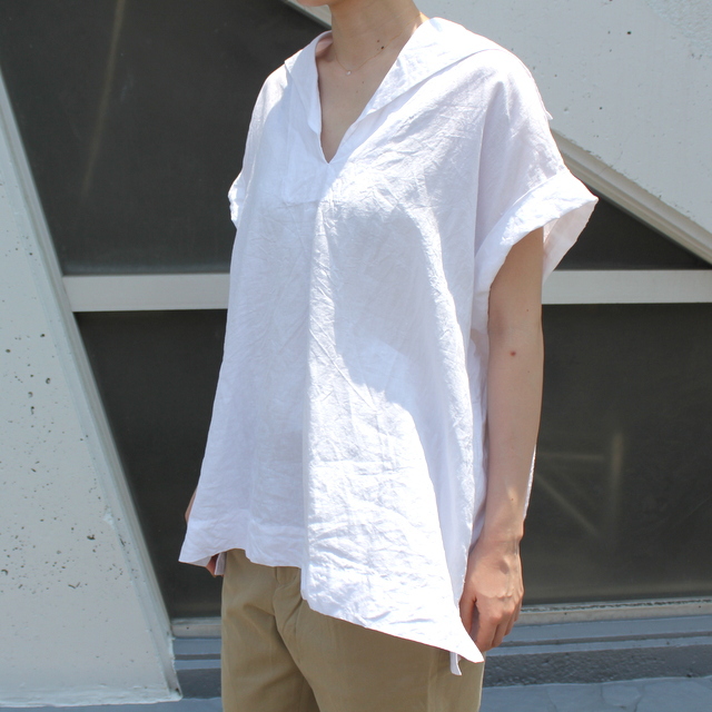 【22ss】TOUJOURS(トゥジュー)  リネン半袖セーラーシャツ#MM36SS02(3)