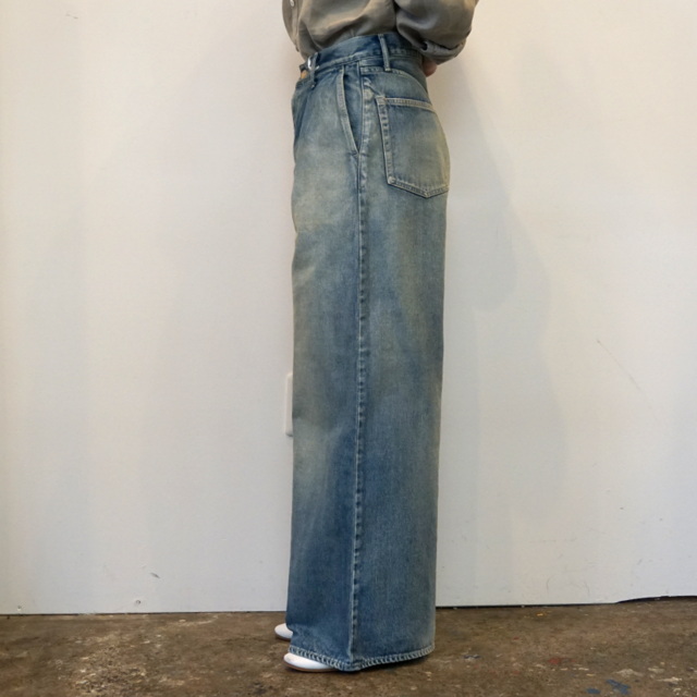 Graphpaper(グラフペーパー) Selvage Denim Two Tuck Wide Pants_GL231-40108LB(3)