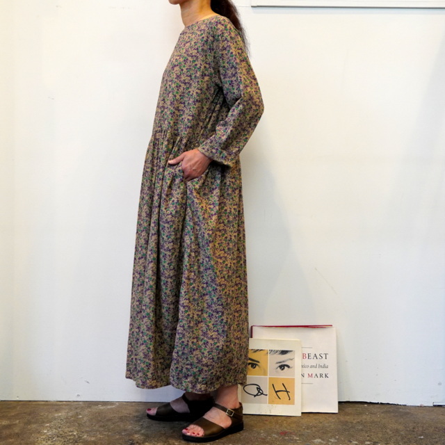 30%OFF】ARMEN(アーメン)COTTON SMALL FLOWER PRINT BOAT NECK L/SL