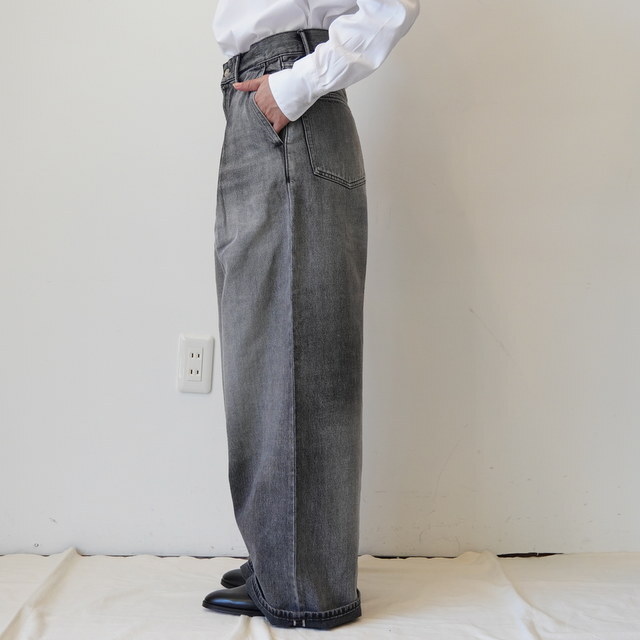 Graphpaper(Oty[p[)Selvage Denim Two Tuck Wide Pants-DARK FADE-#GL253-40062DB(3)
