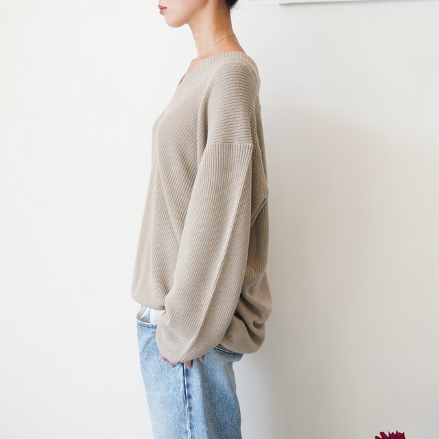 Graphpaper(Oty[p[) MERCERIZED FINE WOOL VNECK #GL253-80466(3)