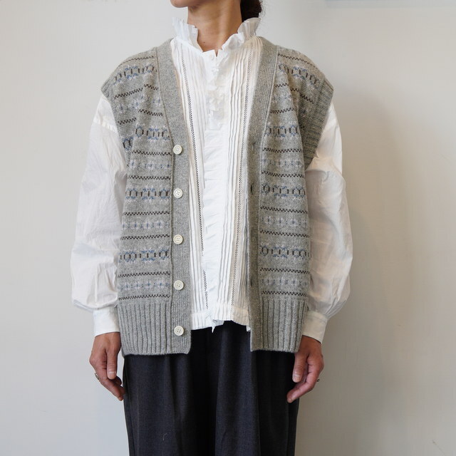TOUJOURS(gDW[) / FAIR ISLE CARDIGAN VEST #VM43XK05(3)