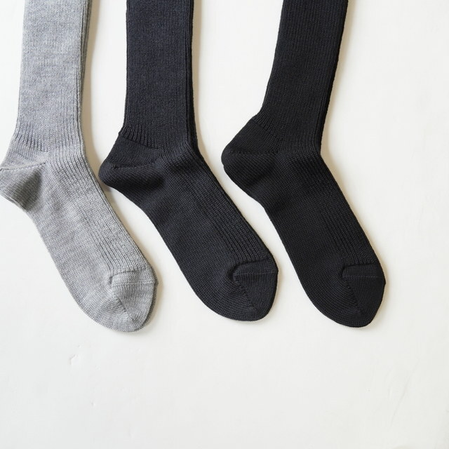 eleven 2nd (CuZJh) Washable Wool Fine Rib Socks #E2A-0055(3)