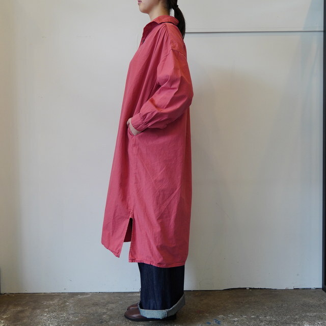 ARMEN(�A�[����) / 40s POPLIN OVER DYE WORK GATHERED SHIRT DRESS#INAM2555PD(3)