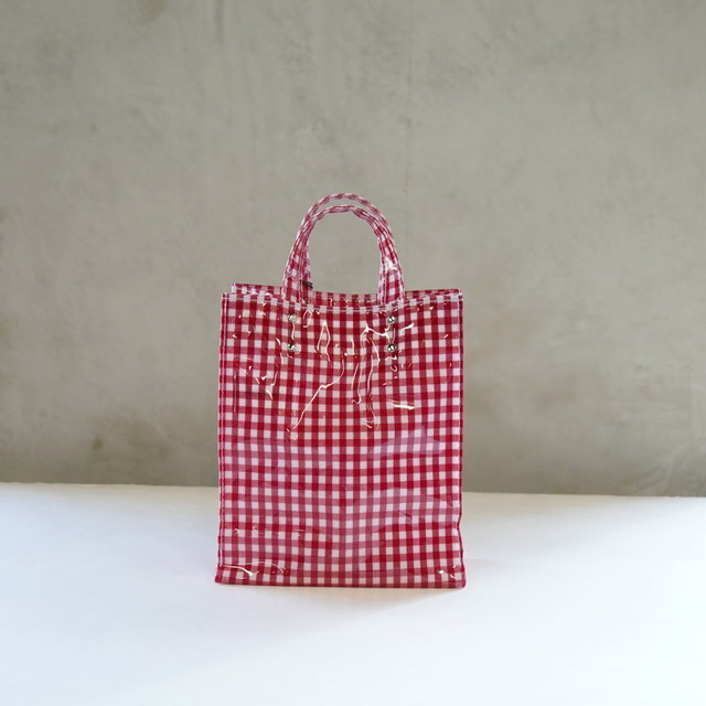TEMBEA(exA) PAPER TOTE SMALL #TMB-2286H-GINGHAMRED(3)