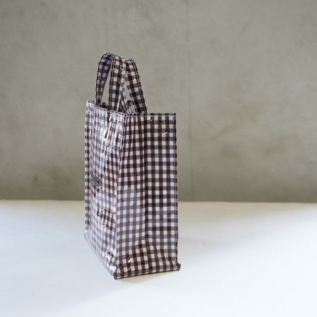 TEMBEA(exA) PAPER TOTE SMALL #TMB-2286H-GINGHAMBROWN(3)