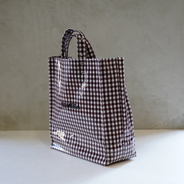 TEMBEA(exA) PAPER TOTE MEDIUM #TMB-2285H-GINGHAM BROWN(3)